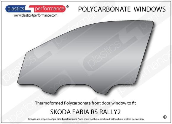 ポリカーボネート 左フロントドアウインドウ｜Skoda Fabia RS Rally2
