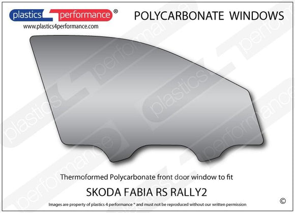 ポリカーボネート 右フロントドアウインドウ｜Skoda Fabia RS Rally2