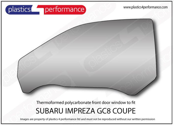 ポリカーボネート 左フロントドアウインドウ｜スバル Impreza GC8 Coupe