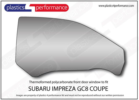 ポリカーボネート 右フロントドアウインドウ｜スバル Impreza GC8 Coupe