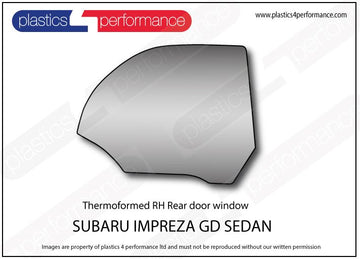 ポリカーボネート 右リアドアウインドウ｜スバル Impreza GD