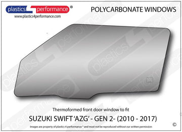 ポリカーボネート 左フロントドアウインドウ｜スズキ Swift MK2 AZG - 3dr Hatchback