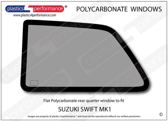ポリカーボネート 左リアクォーターウインドウ｜スズキ Swift / Cultus MK1 - 3dr Hatchback