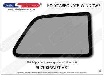 ポリカーボネート 右リアクォーターウインドウ｜スズキ Swift / Cultus MK1 - 3dr Hatchback