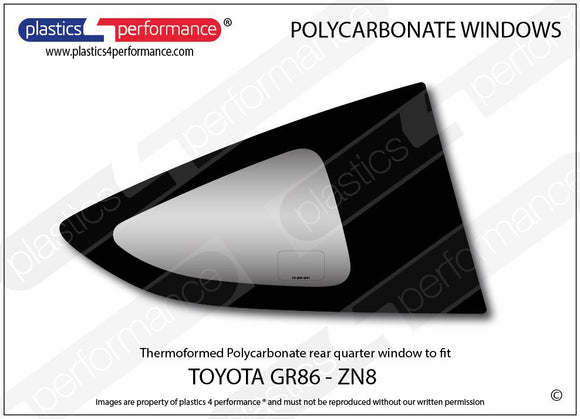 GR86/BRZ Lexan®ポリカーボネート製リアクォーターウインドウ