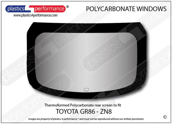 Toyota GR86 (ZN8) / Subaru BRZ (2022+) – P4P Lexan Polycarbonate Rear Window / リアウインドウ