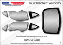 トヨタ GT86 (ZN6) Lexan® ポリカーボネート ウィンドウキット-1