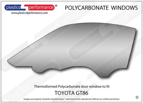 GT86 (ZN6) / BRZ (ZC6) フロントドアウインドウ Lexan®ポリカーボネート製