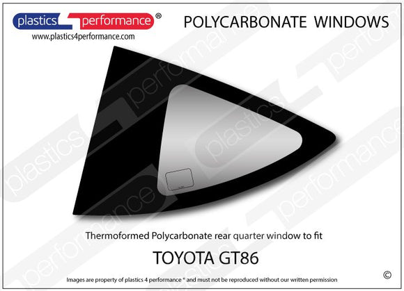 GT86 / BRZ リアクォーターウィンドウ Lexan® ポリカーボネート