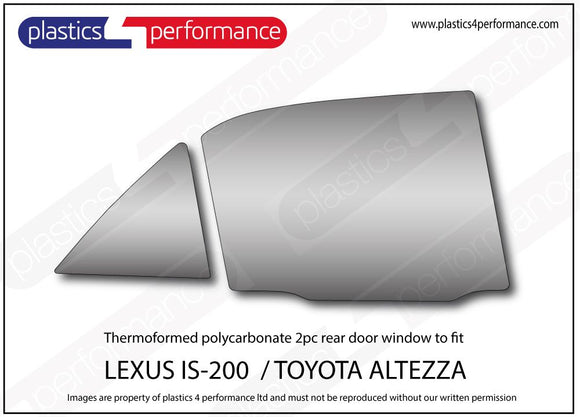 ポリカーボネート 右リアドアウインドウ｜トヨタ ALTEZZA XE10