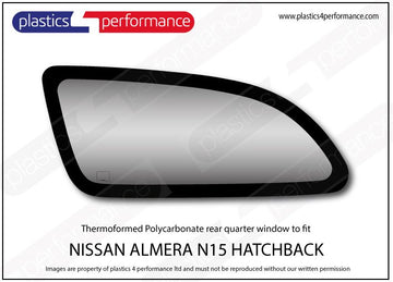 ポリカーボネート 左リアクォーターウインドウ｜日産 Almera N15 Hatchback