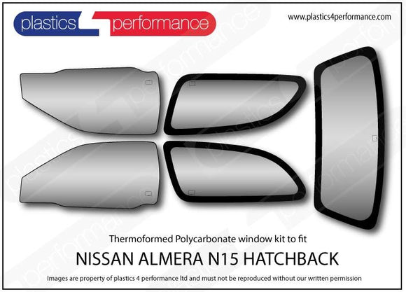 ポリカーボネート ウインドウキット｜日産 Almera N15 Hatchback