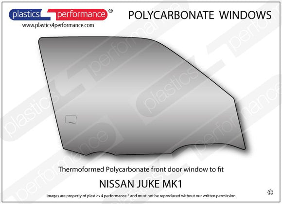 ポリカーボネート 右フロントドアウインドウ｜日産 Juke MK1