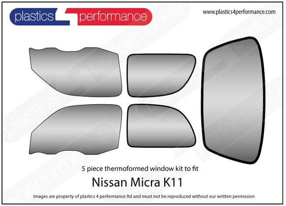 ポリカーボネート ウインドウキット｜日産 Micra K11
