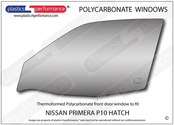 ポリカーボネート 左フロントドアウインドウ｜日産 Primera P10 Hatchback