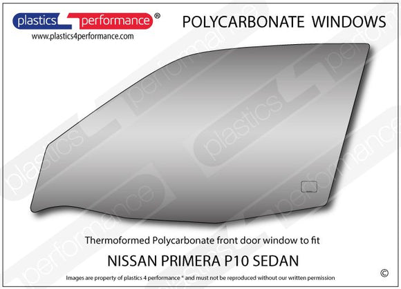 ポリカーボネート 左フロントドアウインドウ｜日産 Primera P10 Sedan
