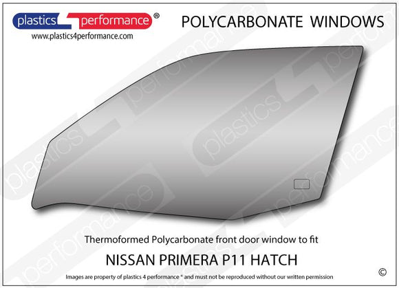 ポリカーボネート 左フロントドアウインドウ｜日産 Primera P11 Hatchback