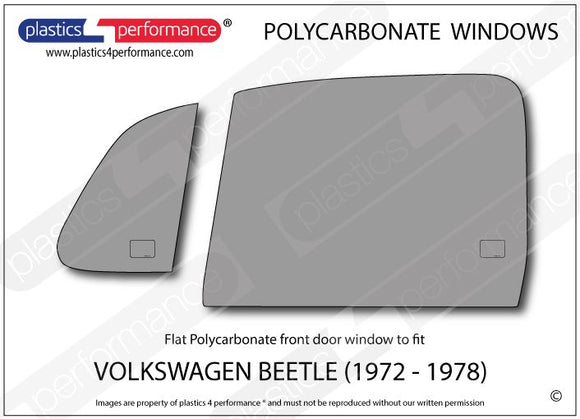 ポリカーボネート 左フロントドアウインドウ｜Volkswagen Beetle - 1972 - 1978