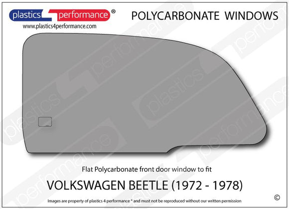 ポリカーボネート 右フロントドアウインドウ｜Volkswagen Beetle - 1972 - 1978