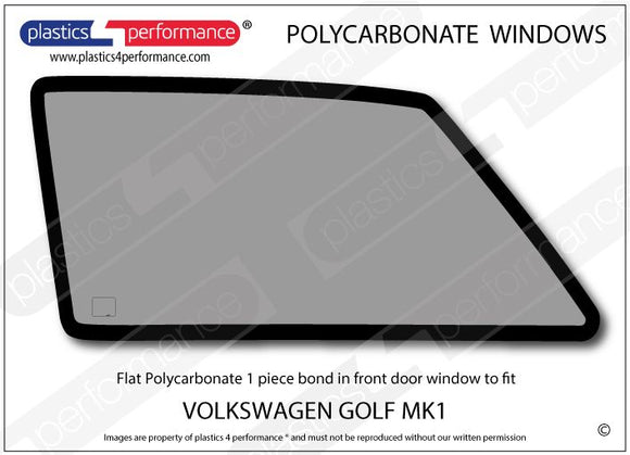 ポリカーボネート 右フロントドアウインドウ｜Volkswagen Golf Mk1