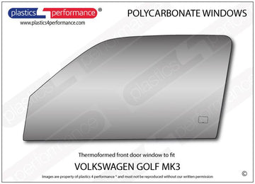 ポリカーボネート 左フロントドアウインドウ｜Volkswagen Golf Mk3 - 3dr