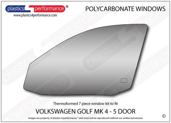 ポリカーボネート 左フロントドアウインドウ｜Volkswagen Golf Mk4 - 5dr