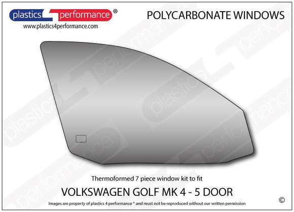 ポリカーボネート 右フロントドアウインドウ｜Volkswagen Golf Mk4 - 5dr