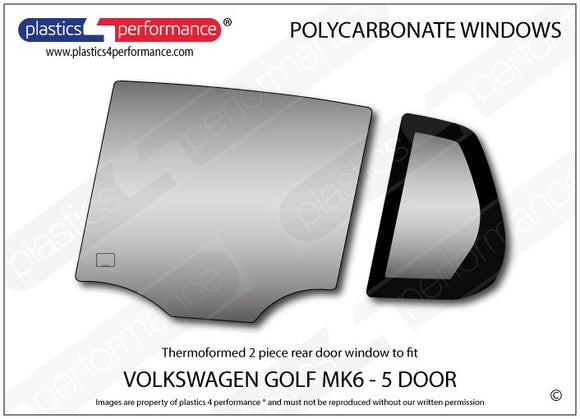 ポリカーボネート 左リアドアウインドウ｜Volkswagen Golf Mk6 - 5dr
