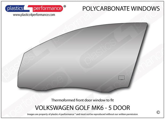 ポリカーボネート 左フロントドアウインドウ｜Volkswagen Golf Mk6 - 5dr