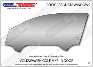 ポリカーボネート 左フロントドアウインドウ｜Volkswagen Golf Mk7 - 3dr