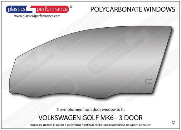 ポリカーボネート 左フロントドアウインドウ｜Volkswagen Golf Mk6 - 3dr