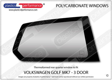 ポリカーボネート 右リアクォーターウインドウ｜Volkswagen Golf Mk7 - 3dr