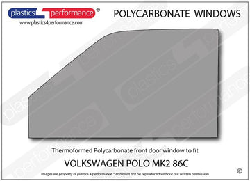 ポリカーボネート 左フロントドアウインドウ｜Volkswagen Polo MK2 86C