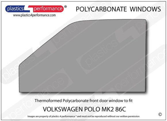 ポリカーボネート 左フロントドアウインドウ｜Volkswagen Polo MK2 86C