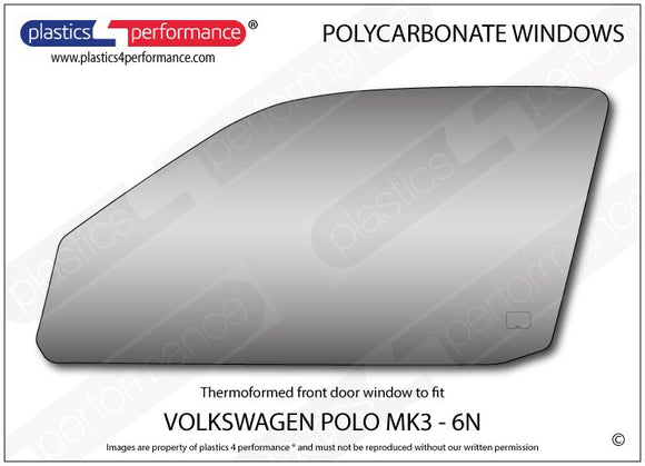 ポリカーボネート 左フロントドアウインドウ｜Volkswagen Polo MK3 6N - 3dr