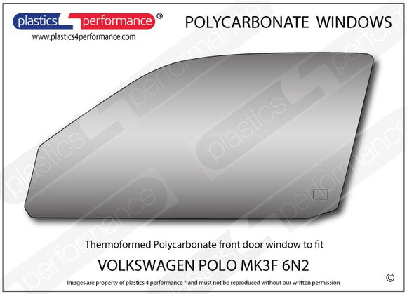 ポリカーボネート 左フロントドアウインドウ｜Volkswagen Polo MK3F 6N2 - 3dr