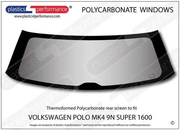 ポリカーボネート リアウインドウ｜Volkswagen Polo MK4 9N Super 1600