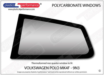 ポリカーボネート 左リアクォーターウインドウ｜Volkswagen Polo MK4F 9N3 - 3dr