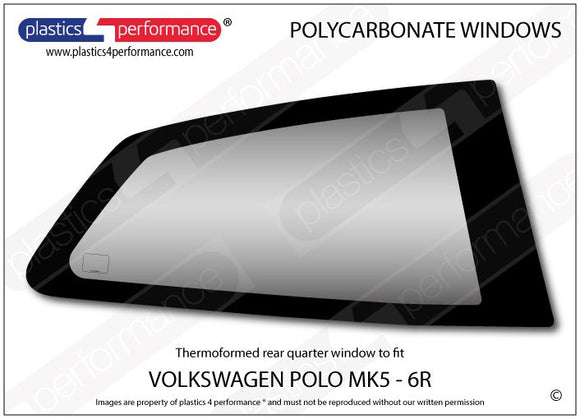 ポリカーボネート 右リアクォーターウインドウ｜Volkswagen Polo MK5 6R - 3dr