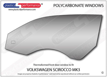 ポリカーボネート 左フロントドアウインドウ｜Volkswagen Scirocco Mk3