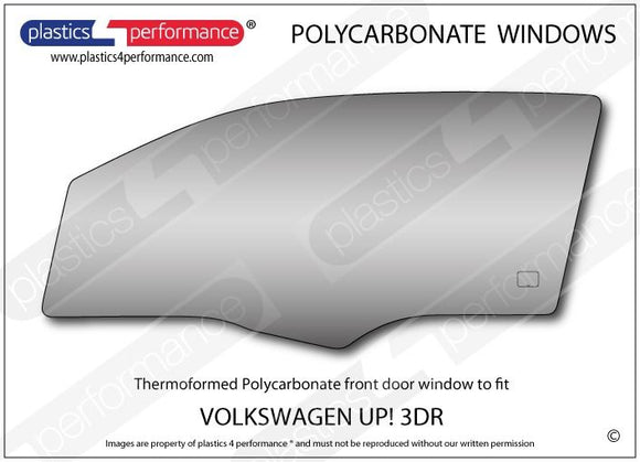 ポリカーボネート 左フロントドアウインドウ｜Volkswagen Up! - 3dr
